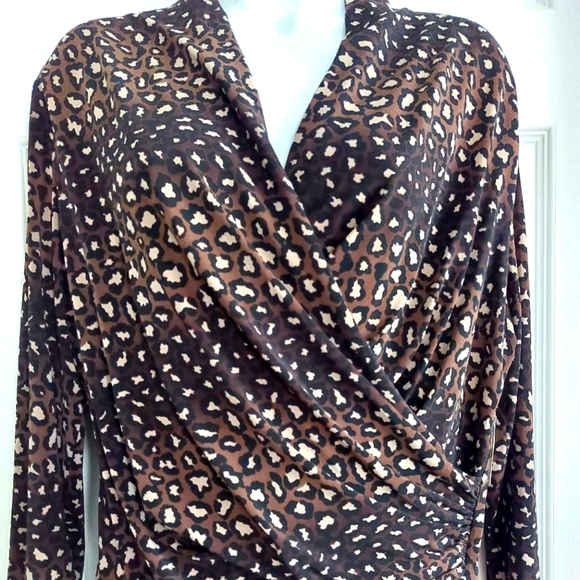 Robe Nine West Imprimé Léopard - Taille 6, Style Strap Dress, Multicolore, Occasion Bon état